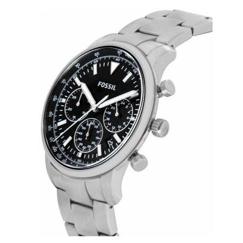 Fossil Goodwin Chronograph Black Dial Silver Steel Strap Watch for Men - FS5412 Buy Now By Fossil