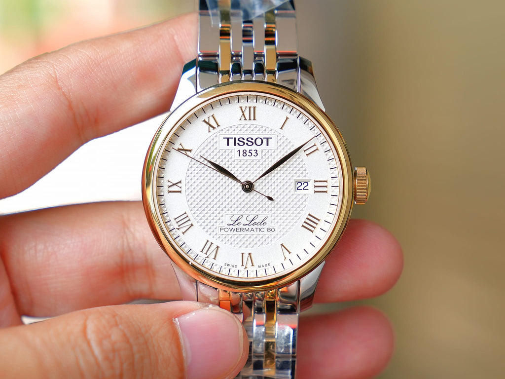 Tissot T Classic Le Locle Powermatic 80 Silver Dial Two Tone Steel Strap Watch For Men - T0064072203301 Buy Now By Tissot
