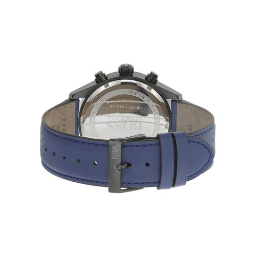 Hugo Boss Grand Prix Chronograph Black Dial Blue Leather Strap Watch for Men - 1513563 Buy Now By Hugo Boss