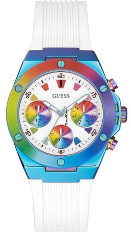 Guess Athena White Dial White Rubber Strap Watch for Women - GW0030L6 Buy Now By Guess
