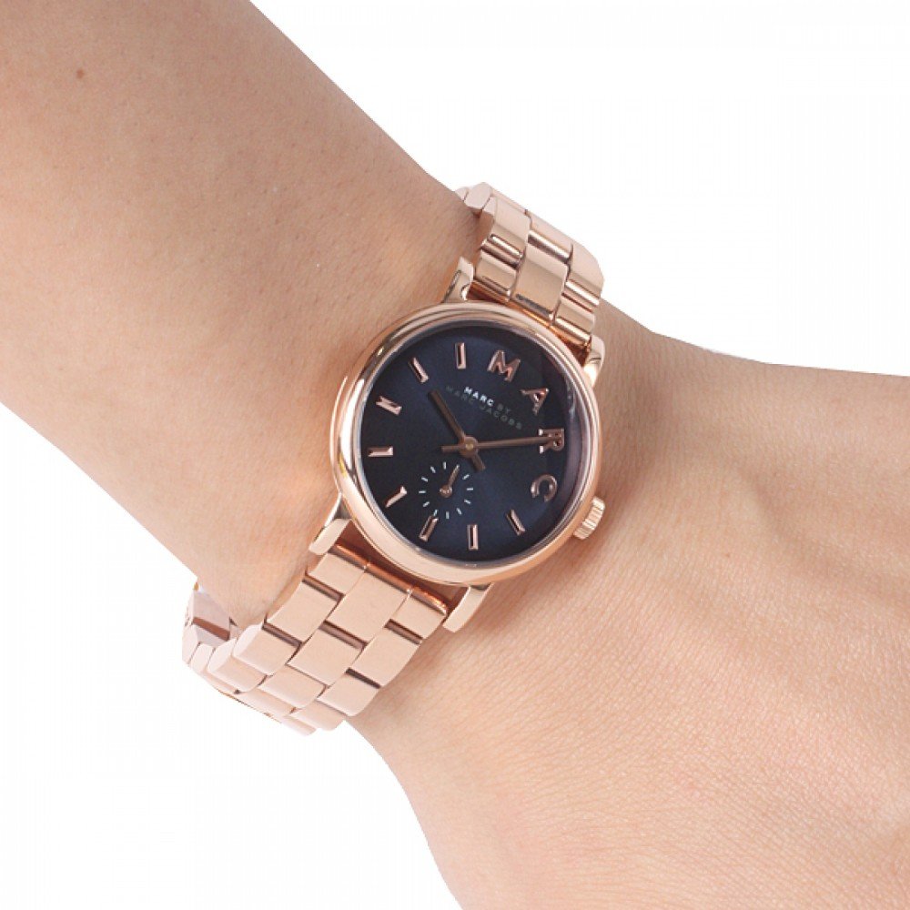 Marc Jacobs Baker Navy Blue Dial Rose Gold Steel Strap Watch for Women - MBM3332 Buy Now By Marc Jacobs