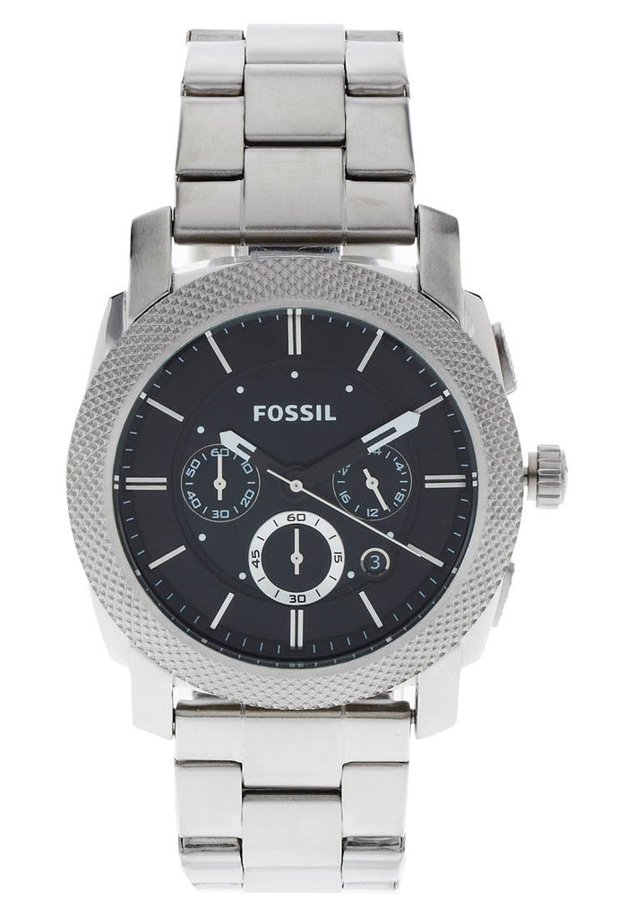 Fossil Machine Chronograph Black Dial Silver Steel Strap Watch for Men - FS4776 Buy Now By Fossil