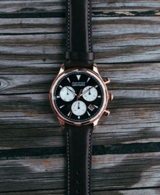 Movado Heritage Calendoplan Chronograph Black Dial Brown Leather Strap Watch for Men - 3650021 Buy Now By Movado