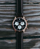 Movado Heritage Calendoplan Chronograph Black Dial Brown Leather Strap Watch for Men - 3650021 Buy Now By Movado