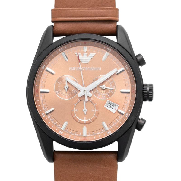 Emporio Armani Sportivo Chronograph Brown Dial Brown Leather Strap Watch For Men - AR6077 Buy Now By Emporio Armani