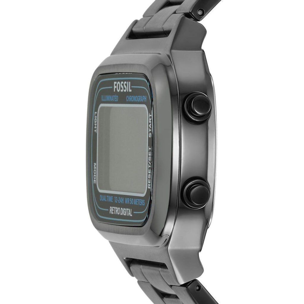Fossil Retro Digital Black Dial Black Steel Strap Watch for Men - FS5846 Buy Now By Fossil