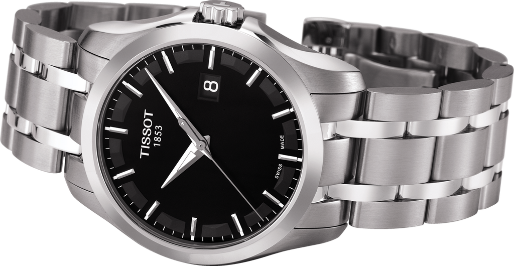 Tissot T Trend Couturier Chronograph Black Dial Silver Steel Strap Watch For Men - T035.410.11.051.00 Buy Now By Tissot