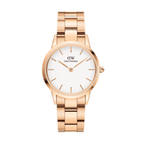 Daniel Wellington Iconic Link White Dial Rose Gold Steel Strap Watch For Women - DW00100211 Buy Now By Daniel Wellington