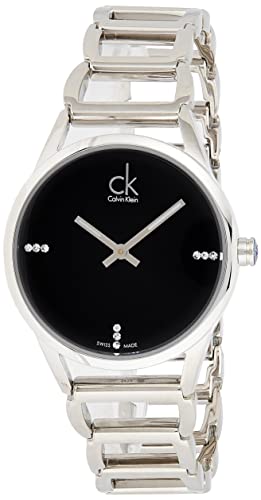 Calvin Klein Stately Black Dial Silver Steel Strap Watch for Women - K3G2312S Buy Now By Calvin Klein