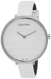 Calvin Klein Rise White Grey Dial White Leather Strap Watch for Women - K7A231L6 Buy Now By Calvin Klein