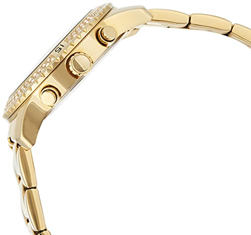 Guess Confetti Diamonds Silver Dial Gold Steel Strap Watch for Women - W0774L5 Buy Now By Guess