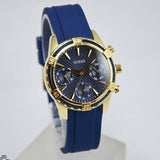 Guess Catalina Blue Gold Tone Blue Silicone Strap Watch For Women - W0562L2 Buy Now By Guess