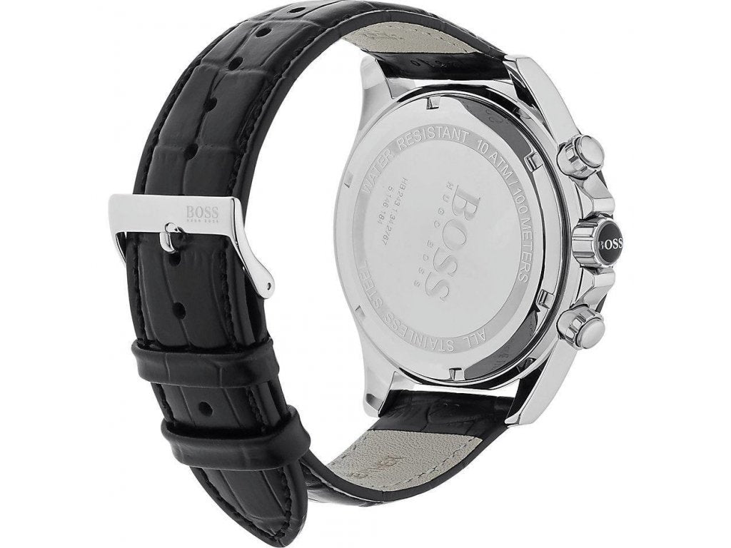 Hugo Boss Ikon Grey Dial Black Leather Strap Watch for Men - 1513177 Buy Now By Hugo Boss