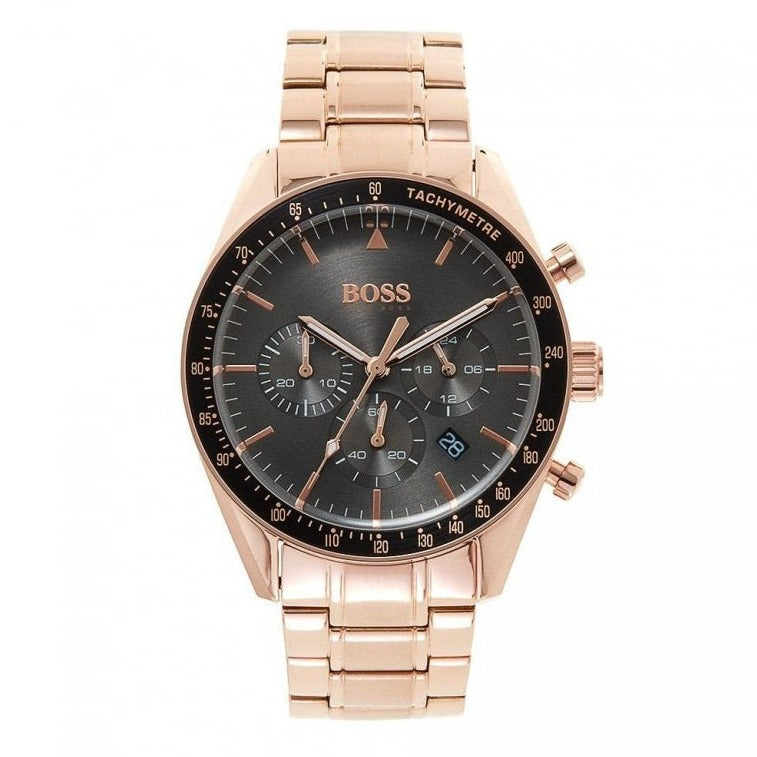 Hugo Boss Trophy Grey Dial Rose Gold Steel Strap Watch for Men - 1513632 Buy Now By Hugo Boss