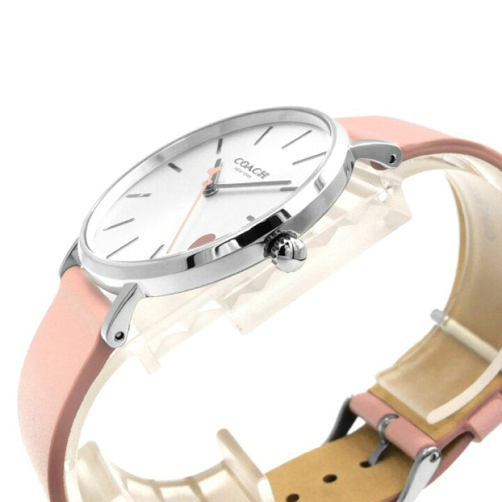 Coach Perry Silver Dial Pink Leather Strap Watch for Women - 14503516 Buy Now By Coach