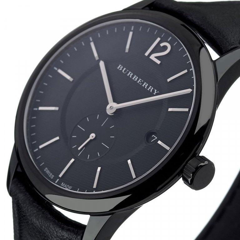 Burberry The Classic Black Dial Black Leather Strap Watch for Men - BU10003 Buy Now By Burberry
