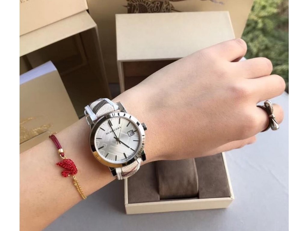 Burberry The City Silver Dial Brown Leather Strap Watch for Women - BU9136 Buy Now By Burberry