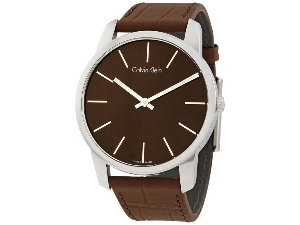 Calvin Klein City Brown Dial Brown Leather Strap Watch for Men - K2G211GK Buy Now By Calvin Klein
