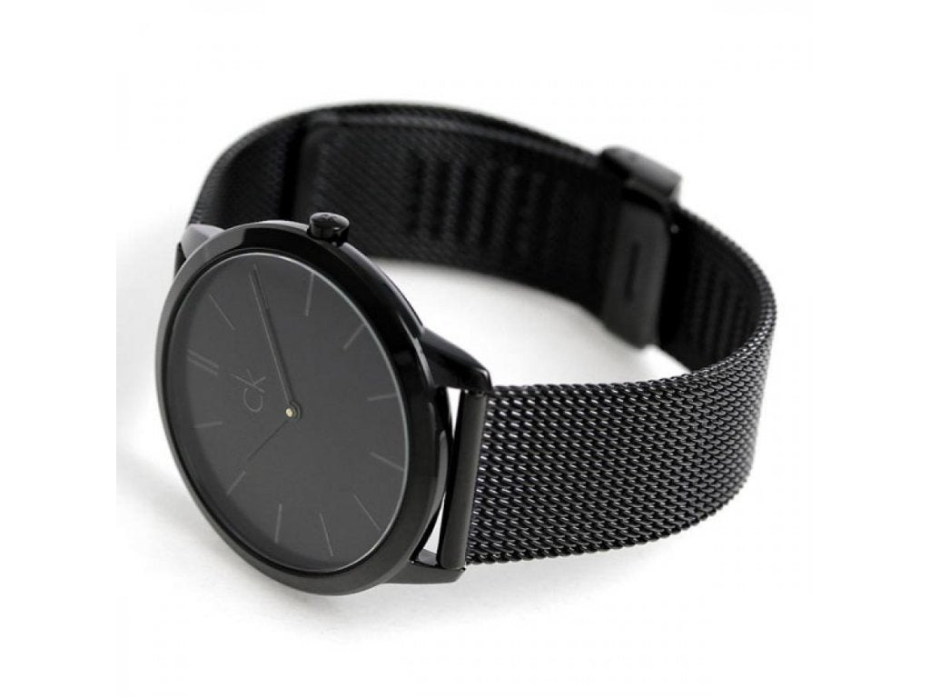Calvin Klein Minimal Black Dial Black Mesh Bracelet Watch for Men - K3M214B1 Buy Now By Calvin Klein