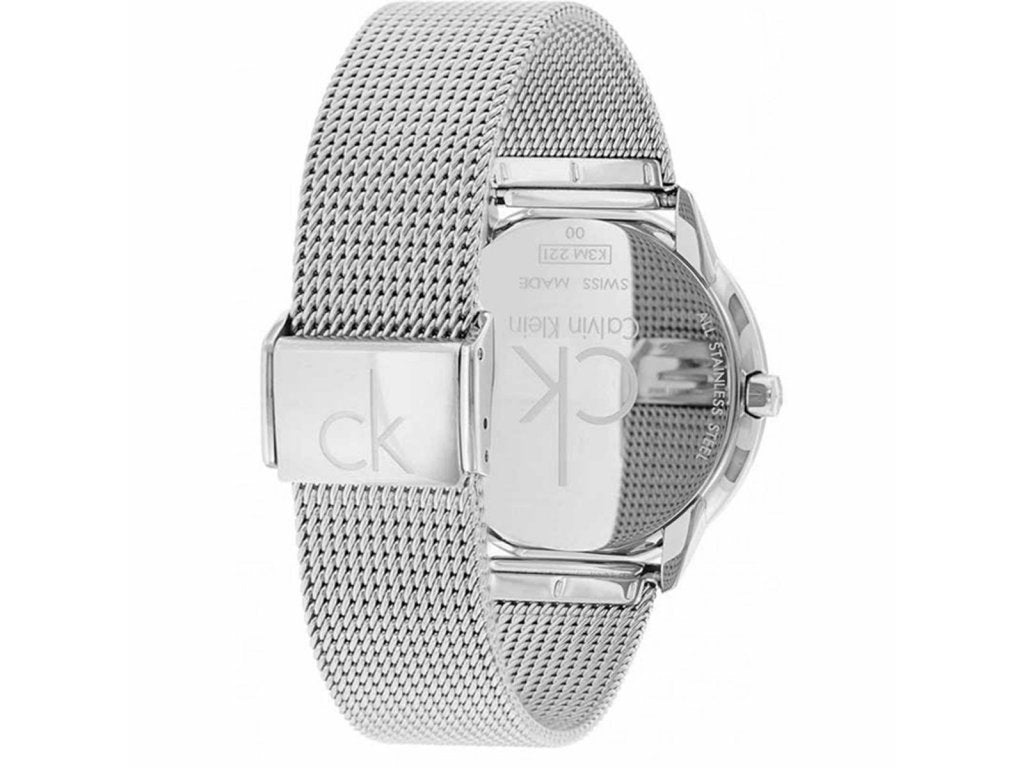 Calvin Klein Minimal Grey Dial Silver Mesh Bracelet Watch for Women - K3M2212X Buy Now By Calvin Klein
