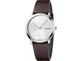 Calvin Klein Minimal Silver Dial Brown Leather Strap Watch for Men - K3M221G6 Buy Now By Calvin Klein