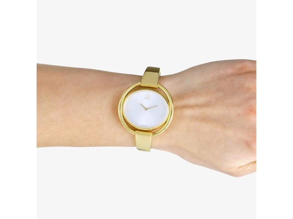 Calvin Klein Impetuous White Dial Gold Steel Strap Watch for Women - K4F2N516 Buy Now By Calvin Klein