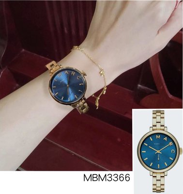 Marc Jacobs Sally Blue Dial Gold Steel Strap Watch for Women - MBM3366 Buy Now By Marc Jacobs