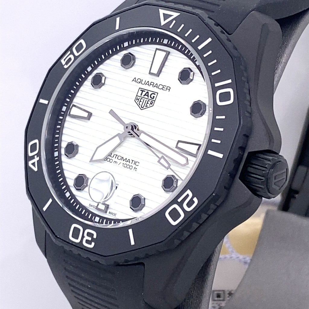 Tag Heuer Aquaracer Professional 300 Automatic White Dial Black Rubber Strap Watch for Men - WBP201D.FT6197 Buy Now By Tag Heuer