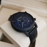 Emporio Armani Luigi Analog Blue Dial Black Leather Strap Watch For Men - AR11351 Buy Now By Emporio Armani