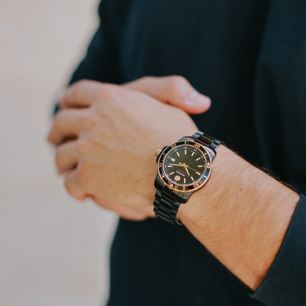 Movado 800 Series Black Dial Black Steel Strap Watch For Men - 2600162 Buy Now By Movado