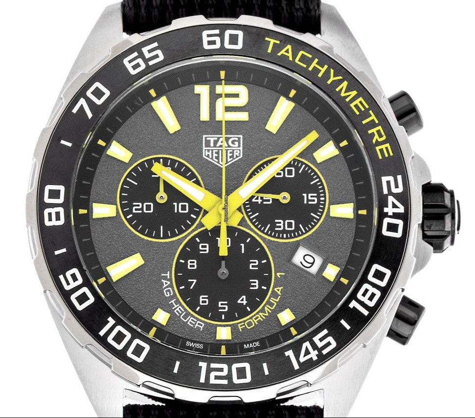 Tag Heuer Formula 1 Chronograph Grey Dial Black Nylon Strap Watch for Men - CAZ101AG.FC8304 Buy Now By Tag Heuer