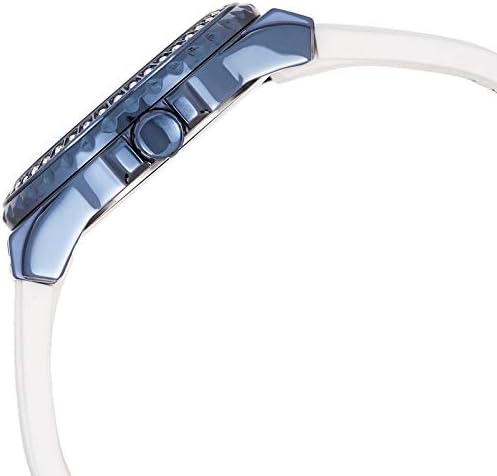 Guess Starlight Diamonds Silver Dial White Rubber Strap Watch for Women - W0846L7 Buy Now By Guess