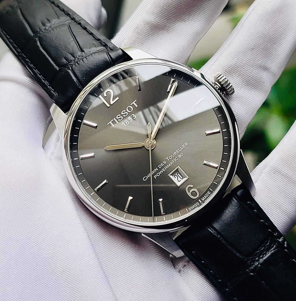 Tissot Chemin Des Tourelles Powermatic 80 Black Dial Black Leather Strap Watch For Men - T099.407.16.447.00 Buy Now By Tissot