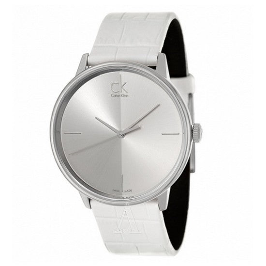 Calvin Klein Accent White Dial White Leather Strap Watch for Women - K2Y2Y1K6 Buy Now By Calvin Klein
