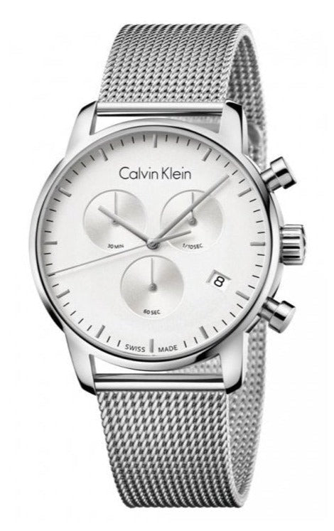 Calvin Klein High Noon Silver Dial Silver Mesh Bracelet Watch for Men - K8M27126 Buy Now By Calvin Klein