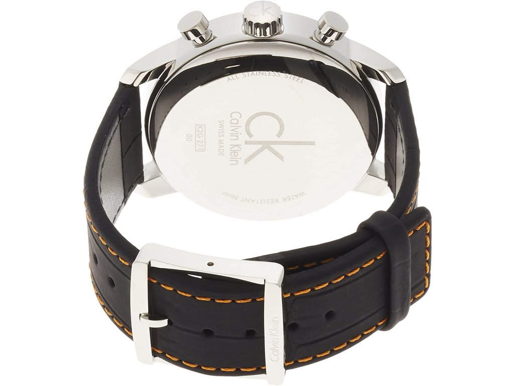 Calvin Klein City Chronograph Black Dial Black Leather Strap Watch for Men - K2G271C1 Buy Now By Calvin Klein