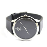 Calvin Klein Minimal Diamonds Black Dial Black Leather Strap Watch for Men - K3M211CS Buy Now By Calvin Klein