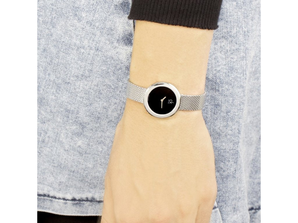 Calvin Klein Firm Black Dial Silver Mesh Bracelet Watch for Women - K3N23121 Buy Now By Calvin Klein
