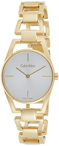 Calvin Klein Dainty White Dial Gold Steel Strap Watch for Women - K7L23546 Buy Now By Calvin Klein