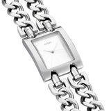 Guess Mod Heavy Metal Silver Dial Silver Steel Strap Watch For Women - W1117L1 Buy Now By Guess