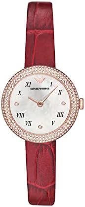 Emporio Armani Rosa Two Hand White Dial Red Leather Strap Watch For Women - AR11357 Buy Now By Emporio Armani