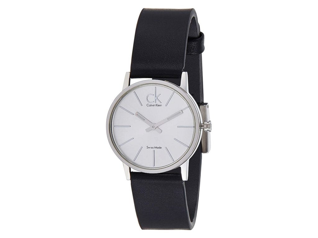 Calvin Klein Post Minimal Silver Dial Black Leather Strap Watch for Men - K7622185 Buy Now By Calvin Klein