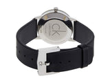 Calvin Klein Post Minimal Silver Dial Black Leather Strap Watch for Men - K7622185 Buy Now By Calvin Klein