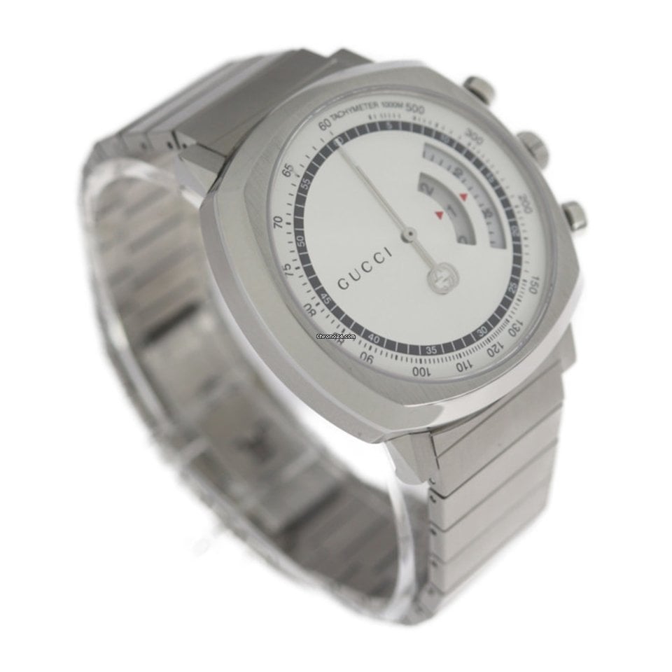 Gucci Grip Collection Quartz Silver Dial Silver Steel Strap Watch For Men - YA157302 Buy Now By Gucci