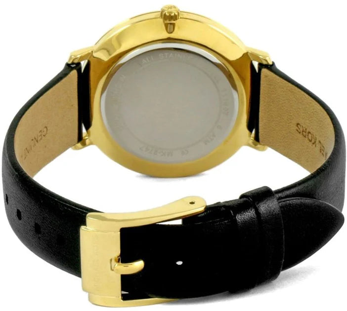 Michael Kors Pyper Black Dial Black Leather Strap Watch For Women - MK2747 Buy Now By Michael Kors