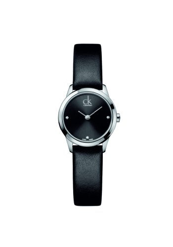 Calvin Klein Minimal Black Dial Black Leather Strap Watch for Women - K3M231CS Buy Now By Calvin Klein