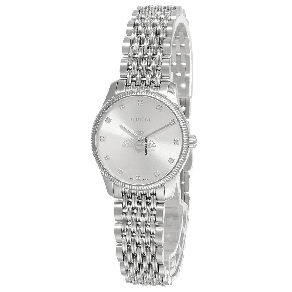 Gucci G Timeless Quartz Silver Dial Silver Steel Strap Watch For Women - YA1265019 Buy Now By Gucci