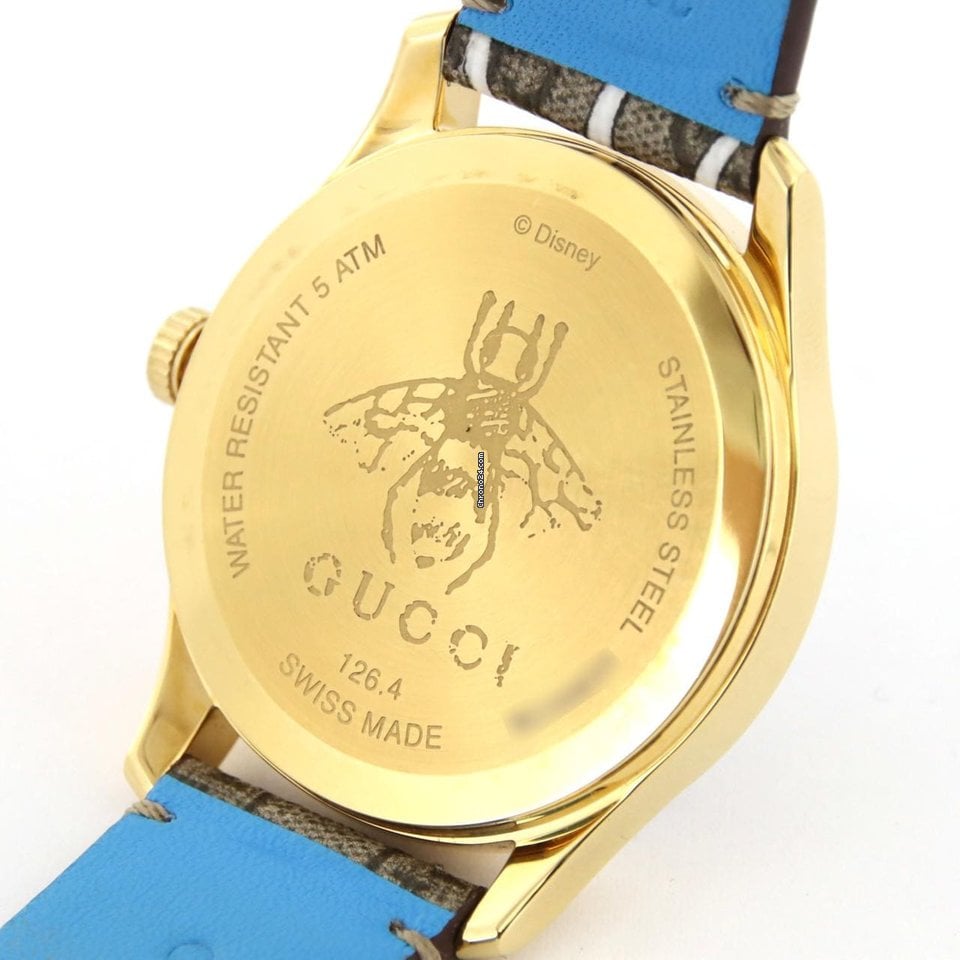 Gucci G Timeless Disney Donald Duck Brown Dial Brown Leather Strap Watch For Women - YA1264167 Buy Now By Gucci