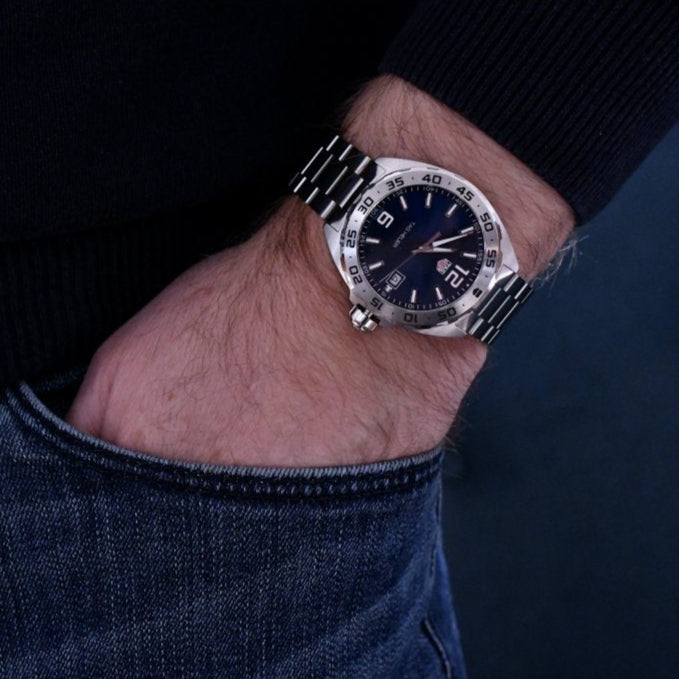 Tag Heuer Formula 1 Stainless Steel 41mm Blue Dial Silver Steel Strap Watch for Men - WAZ1118.BA0875