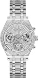 Guess Heiress Multifunction Diamonds Silver Dial Silver Steel Strap Watch for Women - GW0440L1 Buy Now By Guess